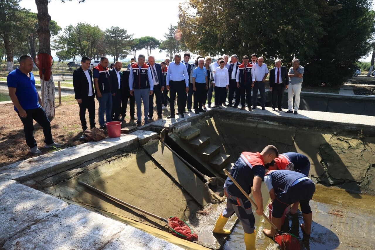 Edirne'nin İpsala ilçesindeki Su Ürünleri Üretim İstasyonu'nda bu yıl yetiştirilen 10 milyon yavru...