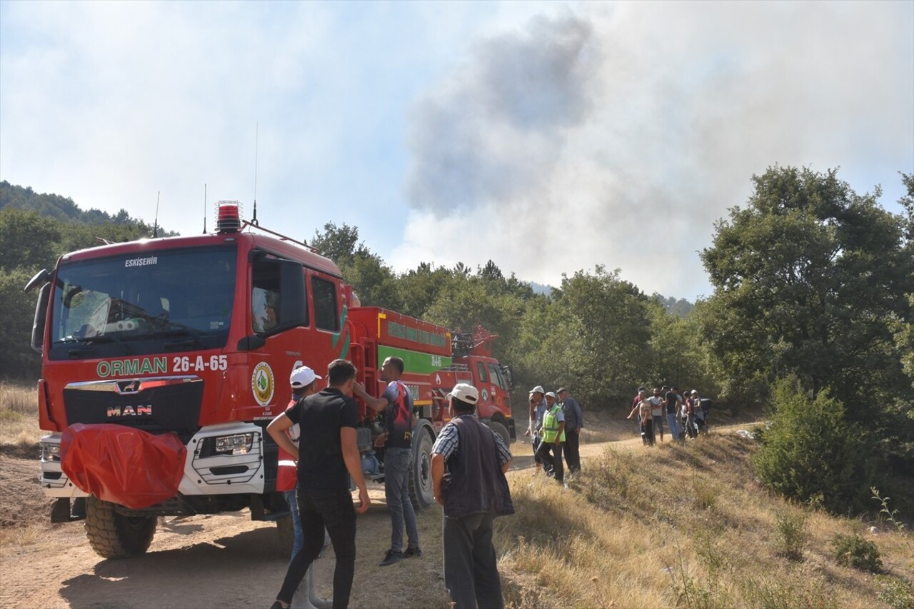 Afyonkarahisar'ın Sinanpaşa ilçesinde ormanlık alanda çıkan yangın söndürülmeye...