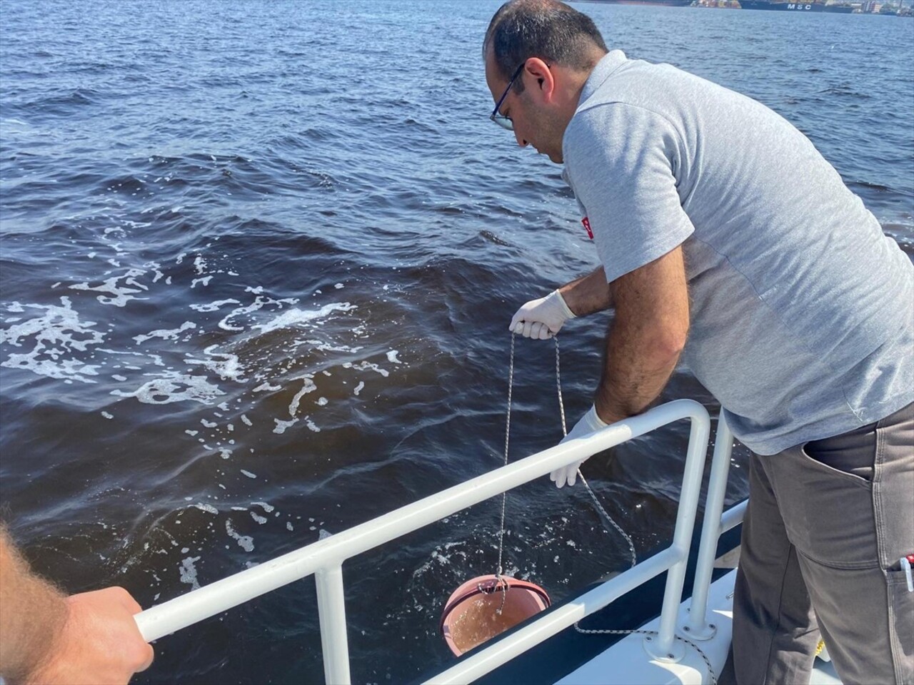 Çevre, Şehircilik ve İklim Değişikliği Bakanlığı ekipleri, İzmir Körfezi’nde meydana gelen balık...