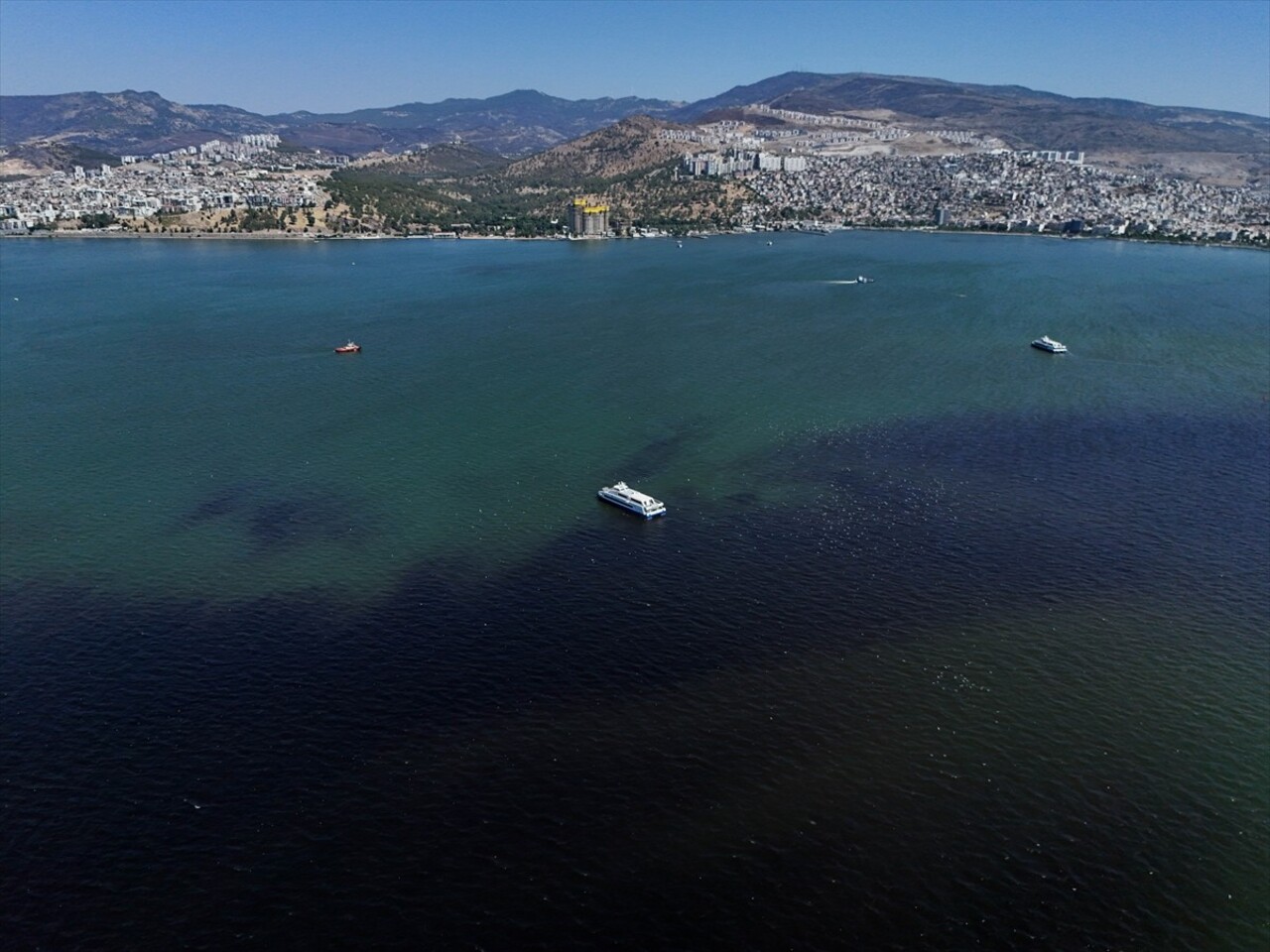 Çevre, Şehircilik ve İklim Değişikliği Bakanlığı ekipleri, İzmir Körfezi'nde meydana gelen balık...