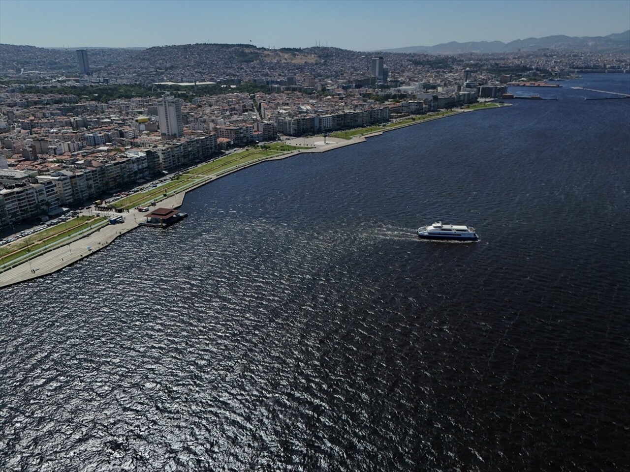 Çevre, Şehircilik ve İklim Değişikliği Bakanlığı ekipleri, İzmir Körfezi'nde meydana gelen balık...