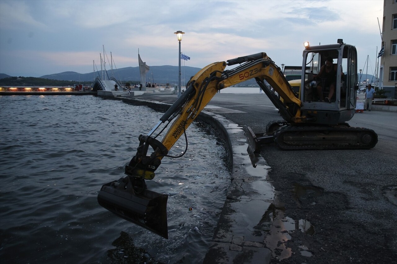 Yunanistan'ın orta kesiminde bulunan Volos kentinde 27 Ağustos'ta binlerce ölü balığın deniz...