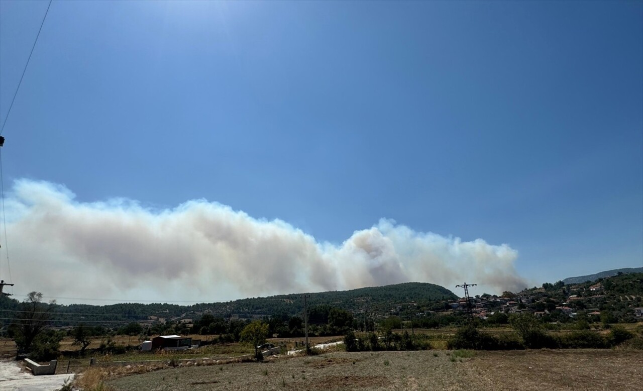 Muğla'nın Menteşe ilçesinde ormanlık alanda çıkan yangına havadan ve karadan müdahale...