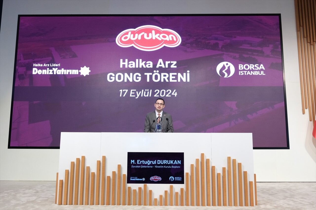 Durukan Şekerleme, Borsa İstanbul'da düzenlenen gong töreniyle Ana Pazar'da işlem görmeye...