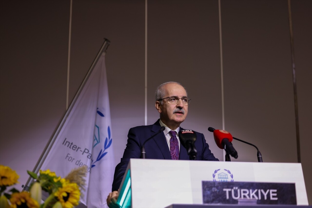 TBMM Başkanı Numan Kurtulmuş, Cenevre Uluslararası Konferans Merkezi'nde düzenlenen Parlamentolar...