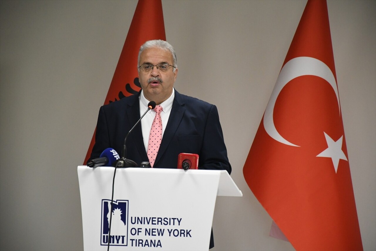 Arnavutluk'ta faaliyet gösteren Türkiye Maarif Vakfına (TMV) bağlı Tiran New York Üniversitesinde...