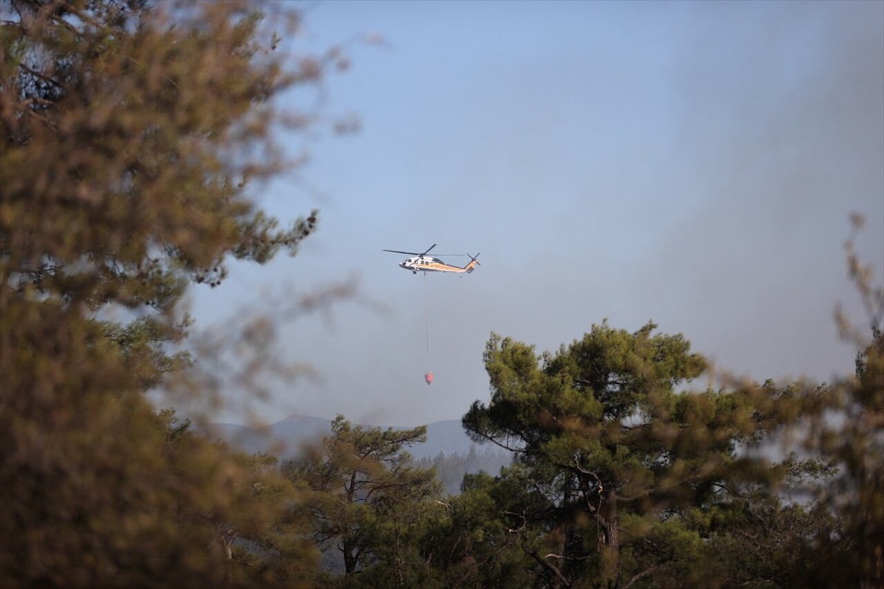 Muğla'nın Dalaman ve Menteşe ilçelerindeki orman yangınlarına havadan ve karadan müdahale sürüyor....