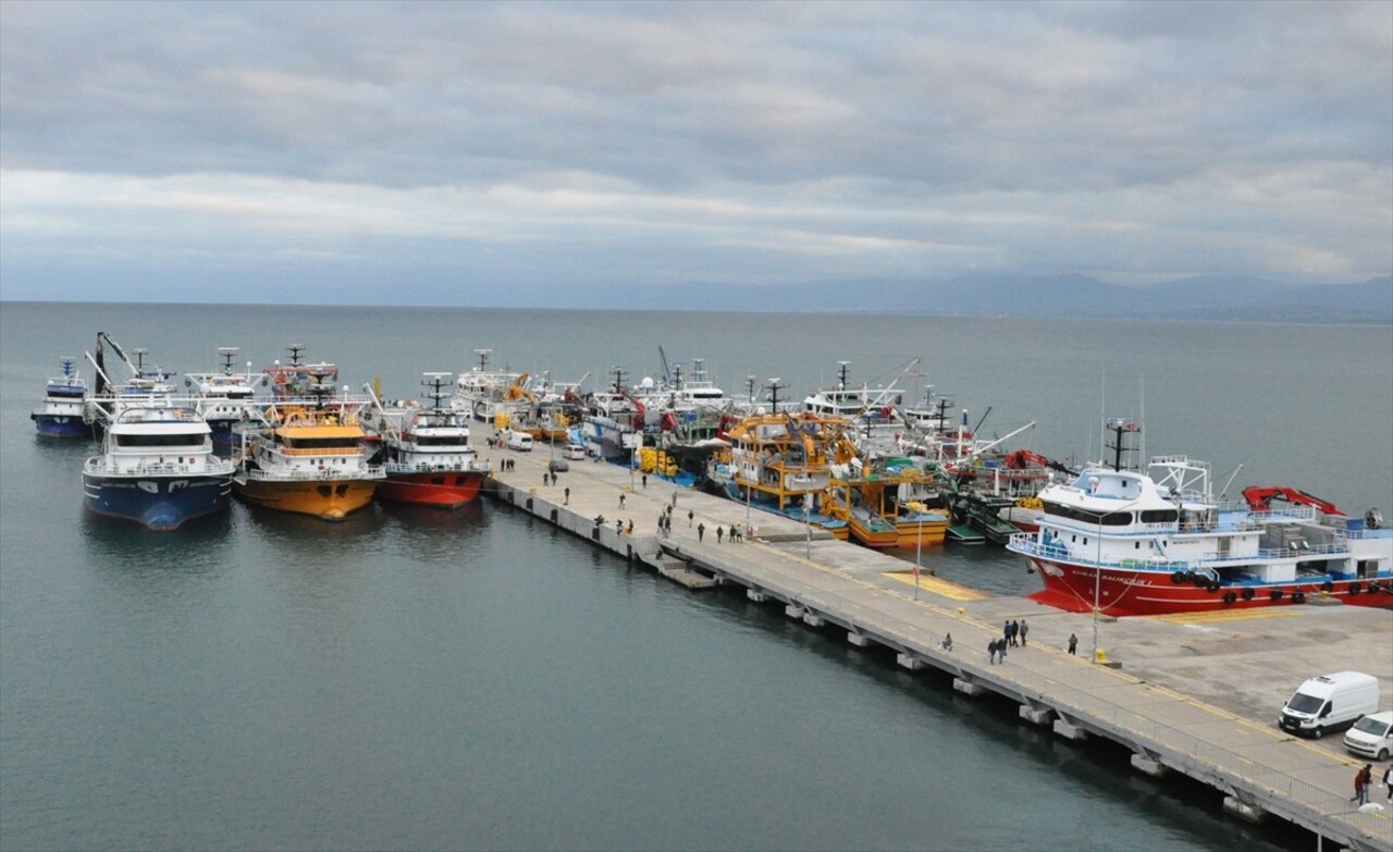 Palamut avcılığı için Karadeniz'e açılan çok sayıda balıkçı teknesi, rüzgarın sert esmesi...