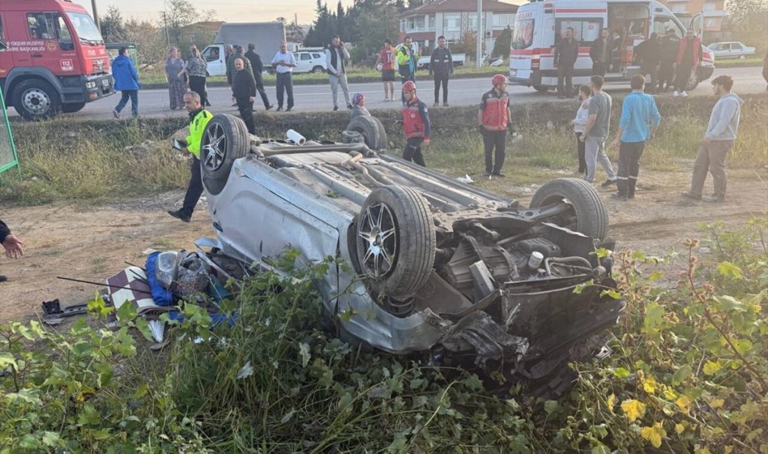 Kocaali'de yaşanan kazada, otomobil