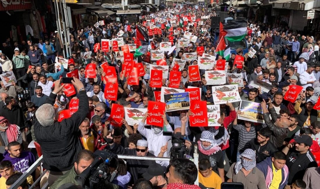 Ürdün'de, İsrail'in Gazze Şeridi'ndeki