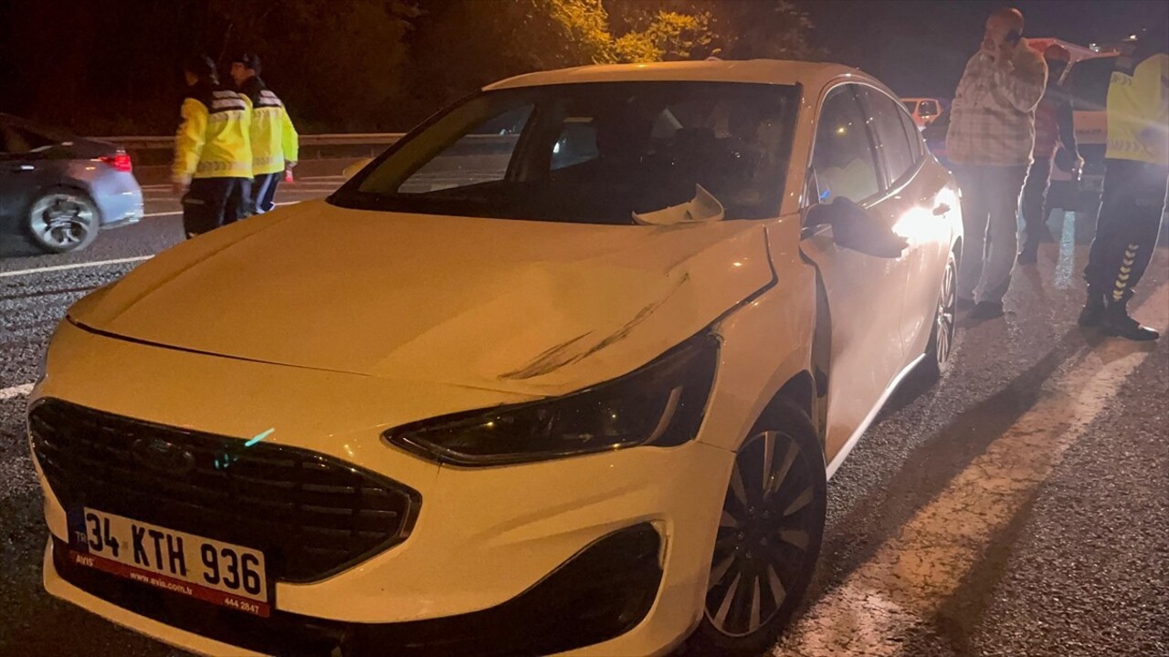 Anadolu Otoyolu'nun Sakarya geçişinde otomobilin çarptığı kadın hayatını kaybetti.