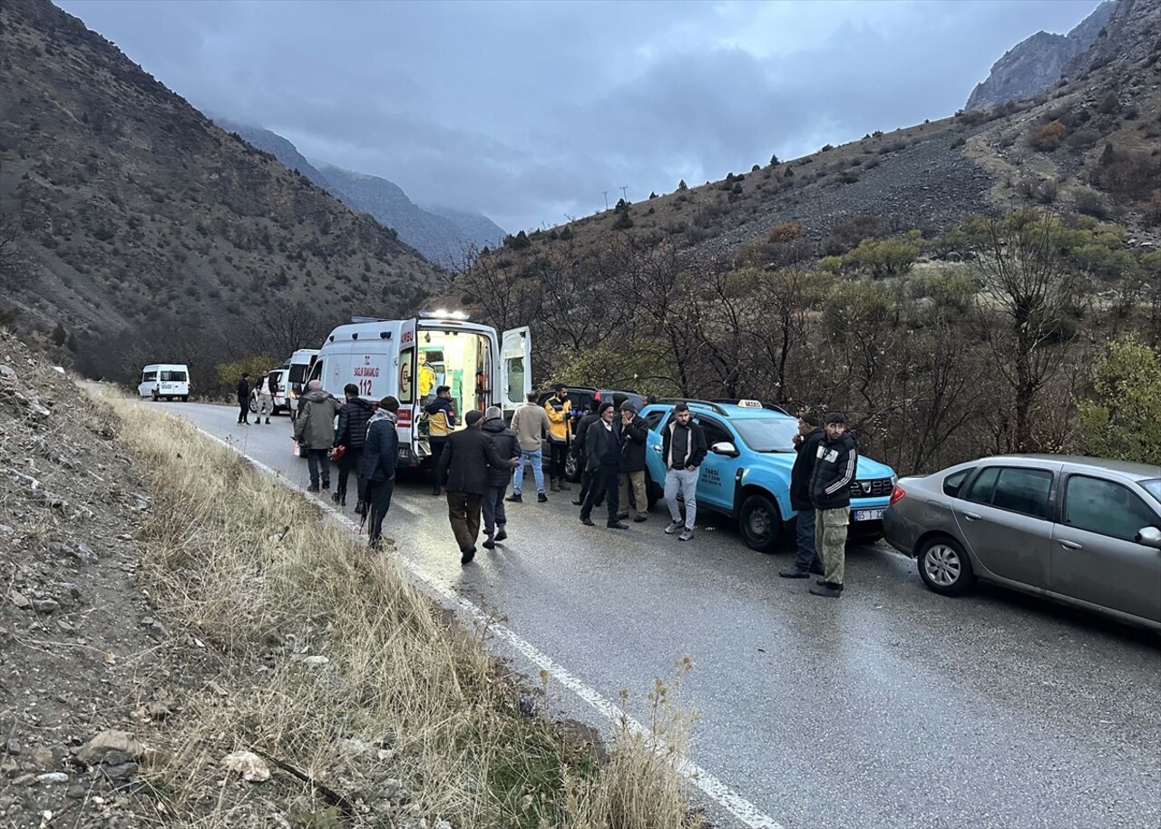 Van'ın Çatak ilçesinde hayvanlarını otlattıkları sırada üzerlerine kaya parçası düşen 2 çobandan...