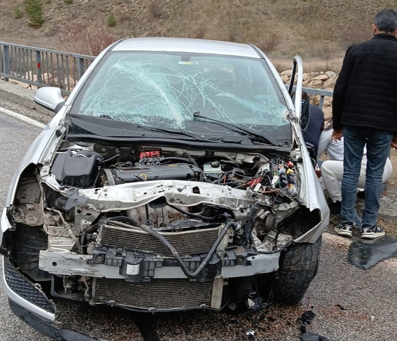 Erzincan'da köprü korkuluklarına çarpan otomobildeki anne öldü, eşi ile 2 çocuğu...