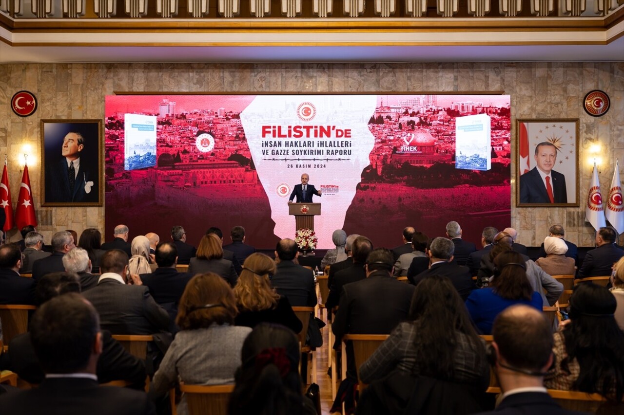 TBMM Başkanı Numan Kurtulmuş, Meclis Tören Salonu’nda düzenlenen, “Filistin’de İnsan Hakları...