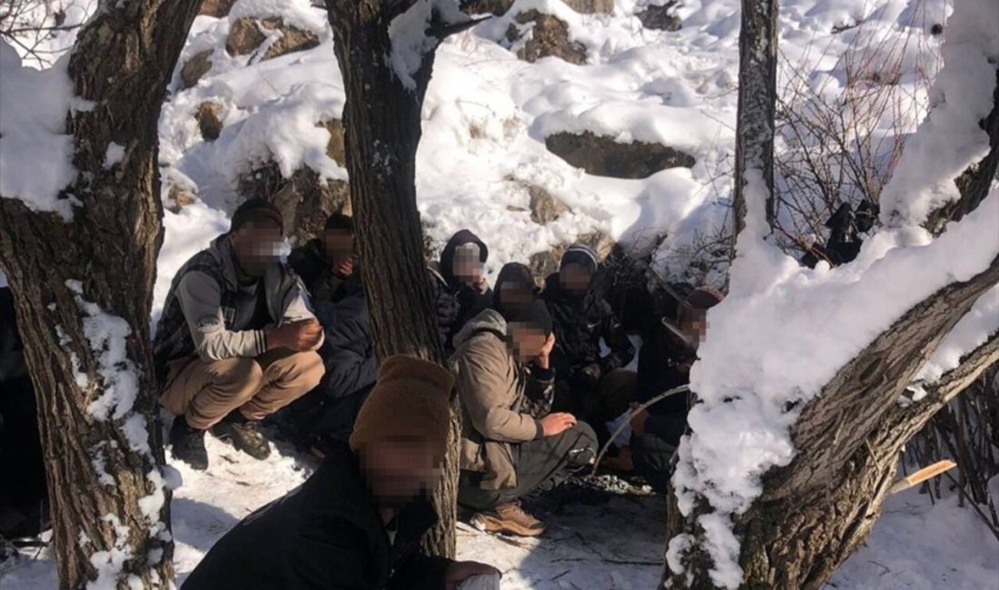 Erzurum'da jandarma, karla kaplı