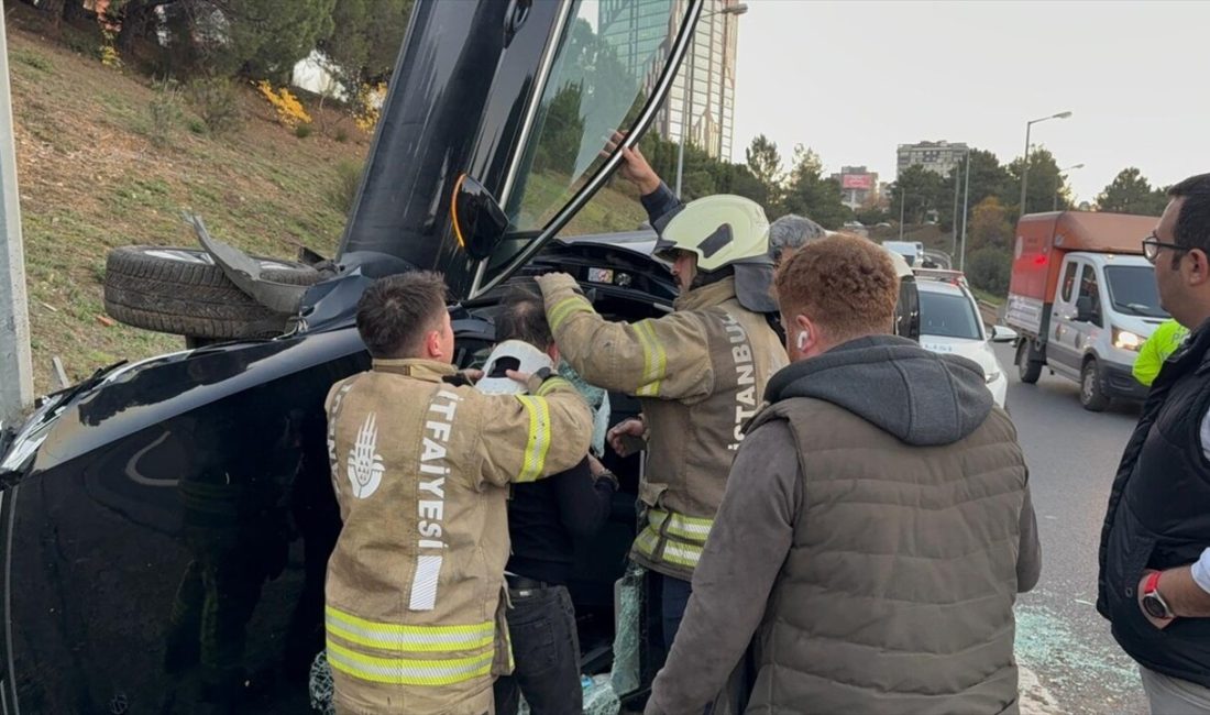 Ümraniye'de yaşanan takla atma