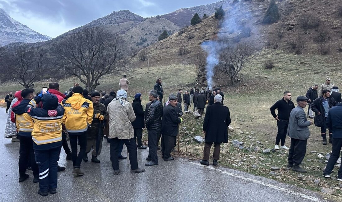 Çatak'ta kaya parçası düşmesi