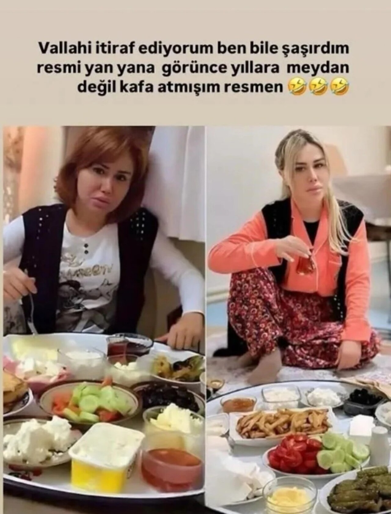 Ceylan, ikonik tepsili kahvaltı pozunu güncelledi! Şarkıcıdan yeni sahur paylaşımı